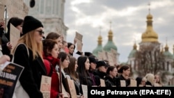 Акция в поддержку украинских военнослужащих, оборонявших Мариуполь. 18 октября 2023 года