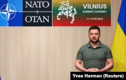 Президент Украины Владимир Зеленский на саммите НАТО в Вильнюсе. 12 июля 2023 года