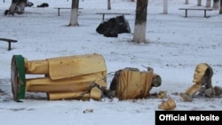 Обломки памятника Ленину в Одесской области