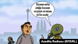 Gündüz Ağayev. "Hava vergisi" (Karikatura)