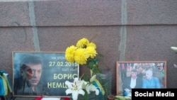 Belarus – Pavel Sheremet portrait at the informal memorial of Boris Nemtsov in Moscow