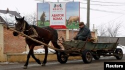 Запряженная лошадью повозка в Румынии