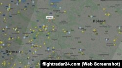 Самолет из Каракаса летит над Германией. Скрин сайта Flightradar