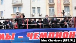 Празднование победы сборной России на чемпионате мира. Москва, 29 мая 2012 г